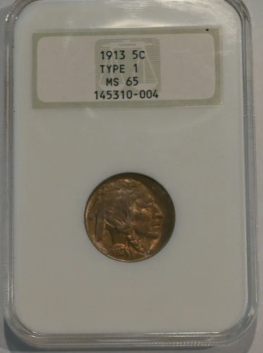 1913 TYPE 1 BUFFALO NICKEL IN OLD NGC HOLDER MS65 - free shipping!!!
