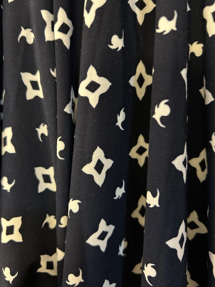 Lauren Ralph Lauren Womens Faux Wrap 3/4 Sleeve Navy Blue Print Dress 3X READ - Image 4 of 4