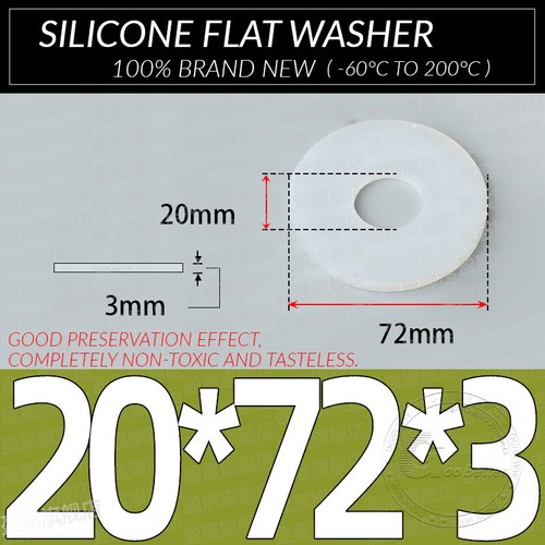 3MM THICK WHITE SILICONE HIGH TEMP FLAT RING RUBBER WASHER SEAL GASKETS 10 PACK - Picture 64 of 73