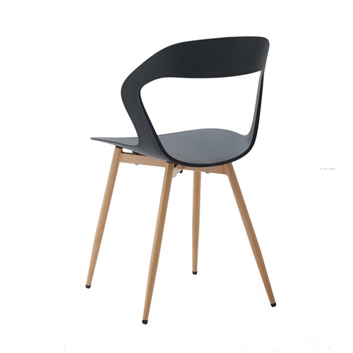 Pack 6 sillas Comedor Negro Polipropileno Diseño Nordico con Patas Metálicas - Imagen 2 de 11