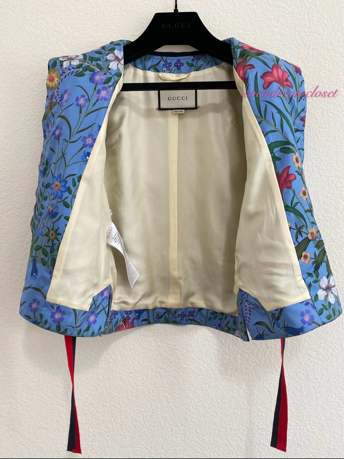 GUCCI 2017 GIACCA CON BOTTONI FLOREALE PERLA RUNWAY PRIMAVERA 36