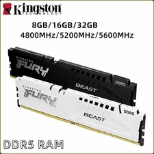 Kingston FURY Beast DDR5 SDRAM 8/16/32/64GB 4800 5200 5600 MHZ 288pin Memory RAM