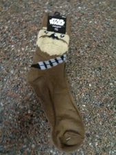 Star Wars Chewbacca Wookie Fuzzy Crew Socks Size 9-11 NWT Adult