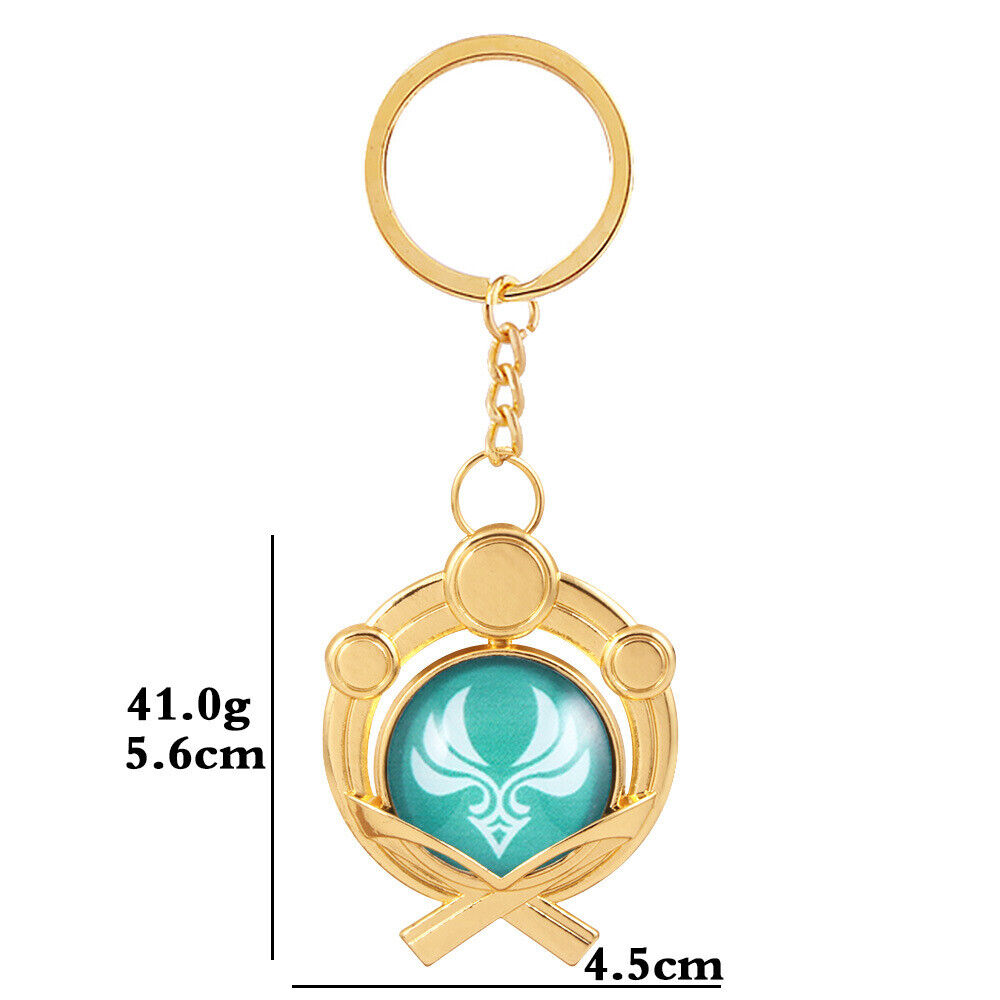 Genshin Impact Keychain 360 Graus Girado Jogo Olhos de Deus 7 Elementos  Armas Lua Pingente Metal Chaveiro Homens Mulheres Crianças Jóias (Color :  Style 3) : : Moda