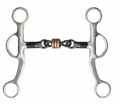 Showman 5" Sweet Iron Dog Bone Mouth Snaffle Bit with Copper Rings FREE SHIP 