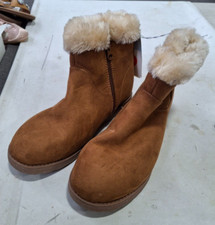 Girl's Mila Shearling Style Winter Boots Cognac - Cat  Jack Size 3 B-668 