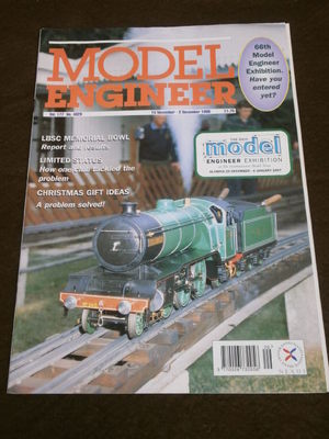 MODEL ENGINEER - LBSC MEMORIAL BOWL - NOV 15 1996 VOL 177 # 4029