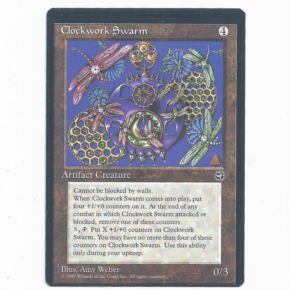 MTG Homelands HML Clockwork Swarm misprint off center miscut Magic Artifact - Image 2 of 3