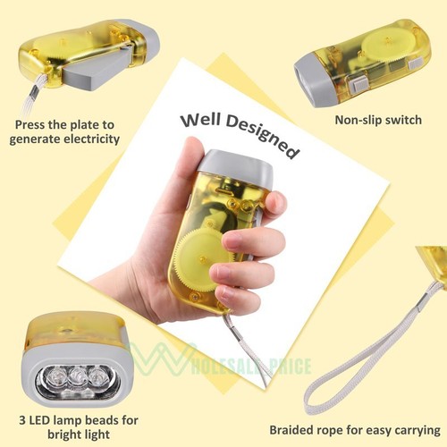 4 piezas Super Brillante Led De Mano Foco De Mano Manual Linterna De Emergencia EE. UU. - Imagen 8 de 18