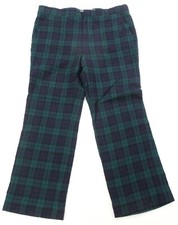 Rare Vintage PENDLETON Checkered Tartan Plaid Zip Fly Pants 80s 90s Green Blue
