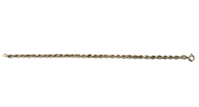 Vintage .925 Sterling Silver Rope Chain Bracelet 7
