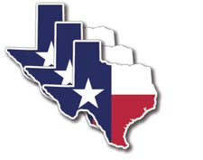 3pk Texas Lone Star State Flag Vinyl Decal Sticker Truck Car Bumper Car Window