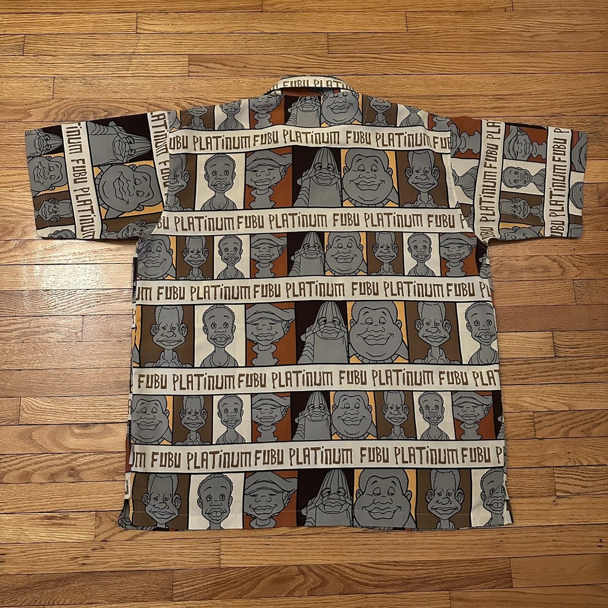 Vintage Y2K Platinum Fubu Button Down Short Sleeve Shirt XXL