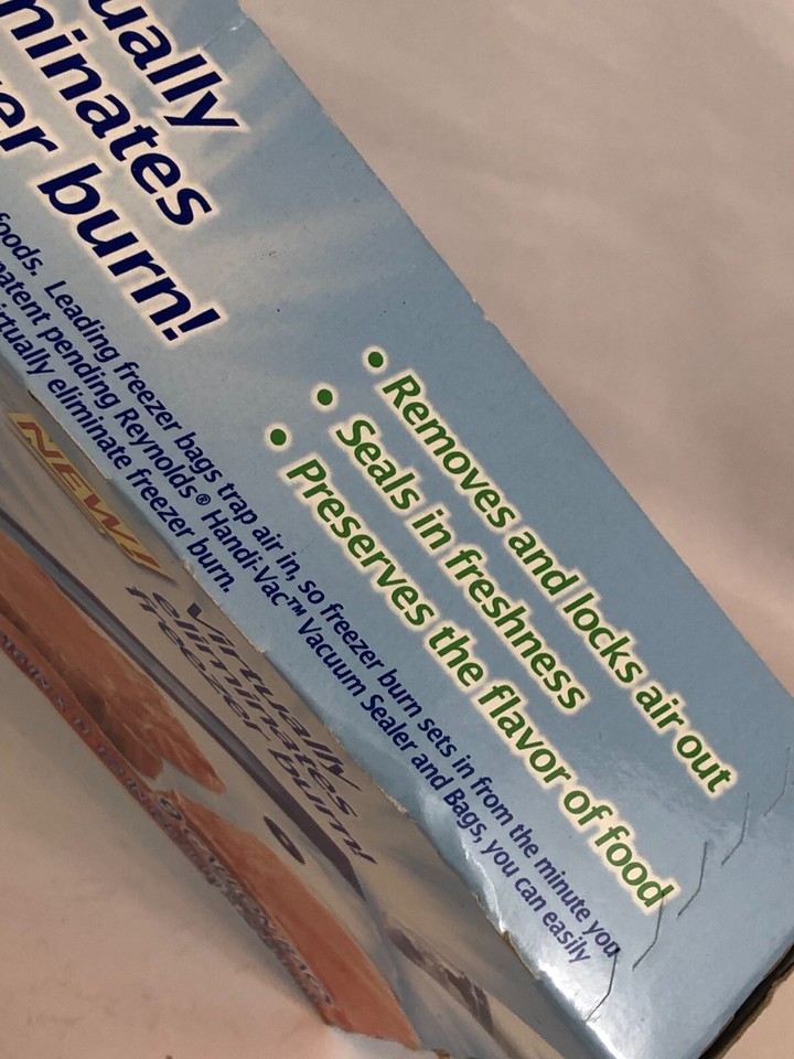 Reynolds HandiVac Vacuum Freezer Bags Gallon Size 9 Bags Sealed Box eBay