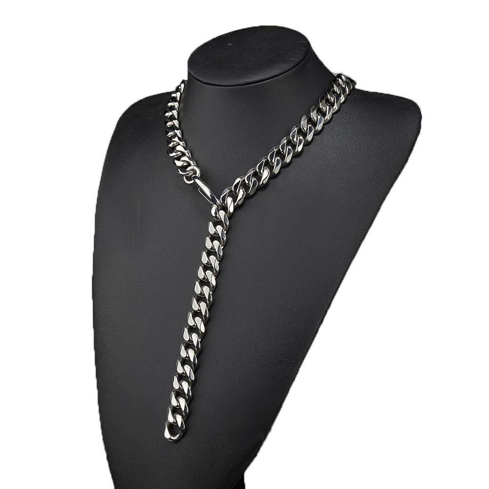 Hip Hop Rapper Necklace Stainless Steel Punk Xxx Chain Fashion Mens Cuban Link