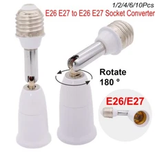 E26 E27 to E26 E27 Light Bulb Socket Converter Adjustable Lamp Extender Holder