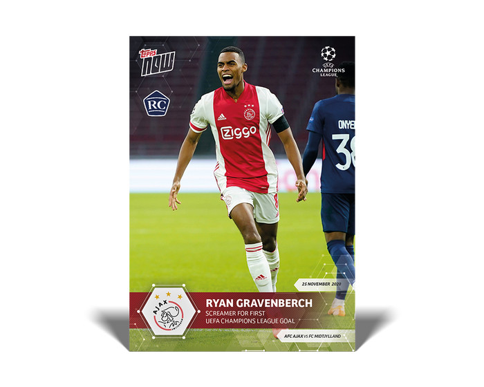 Ryan Gravenberch 2020 Topps NOW UEFA Champions League RC Ajax Card 23 #23