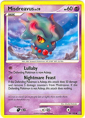 Pokemon Diamond and Pearl Stormfront Card - Misdreavus (C) 68/100