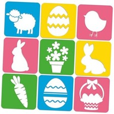 27pcs Drawing Stencils for Kids 8 Inches Reusable Large Chalk Stencils Easter
