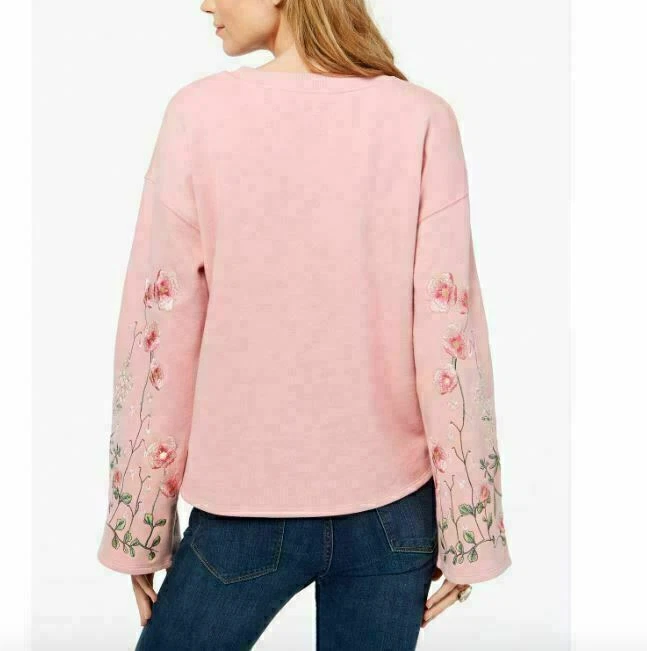 One Hart Juniors' Embroidered Bell-Sleeve Sweatshirt - Image 2 of 2