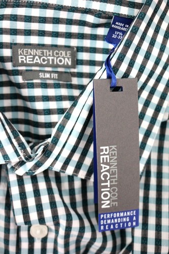 NEW Kenneth Cole Reaction Slim Fit Wrinkle Free Performance Shirt 17 1/2 32-33 - Picture 8 of 8