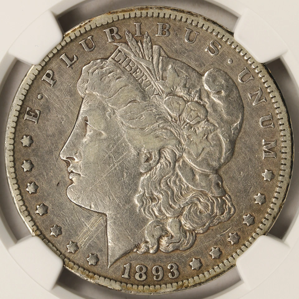 1893-CC $1 Morgan Silver Dollar NGC VF Details - Image 3 of 4
