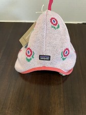 Patagonia Baby Infant Reversible Beanie Happy Flower Seafan Pink Sz 6-12m NWT