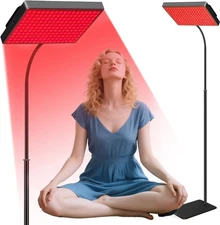 Red Light Therapy for Face,Red Infrared Light Therapy Lamp with Stand Panel Led