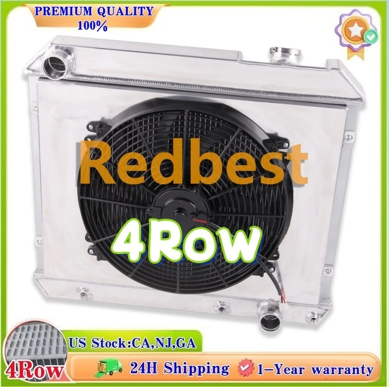 4-рядный алюминиевый вентилятор плащаницы радиатора для 1964-1965 Oldsmobile F85 1965-1966 Cutlass - Изображение 2 из 4