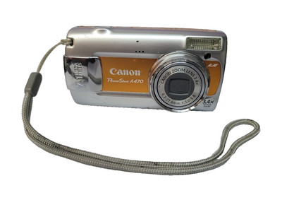 Canon PowerShot A470 7.1MP Digital Camera Silver/Orange 