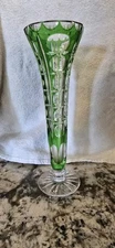 Vintage German Nachtmann Amethyst Cut Crystal Bud Vase 7.5" Tall Elegant Collect