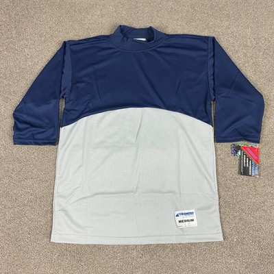 Vintage Champro Shirt Raglan 3/4 Sleeve Baseball Tee Men's Medium Grey/Blue NWT