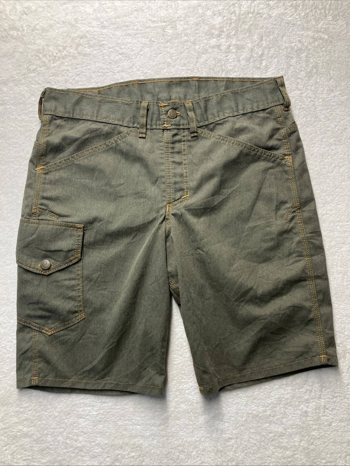 Origin Maine Shorts Green Men’s 34 Canvas Chino Zipper 10” USA Cargo Pockets