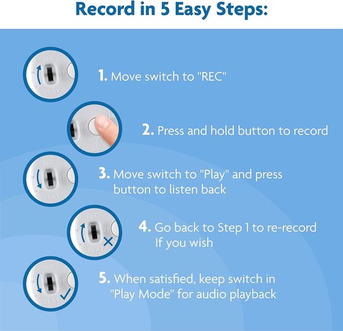 VoiceGift 60 Second Multi-Message Voice Recorder, 60 Sec - Pack of 1, White - Picture 3 of 9