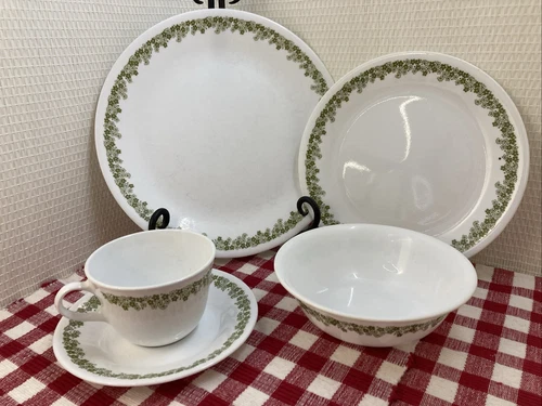 5 Pc. Set Corelle Vintage Spring Blossom/Crazy Daisy Dinnerware Service For One!