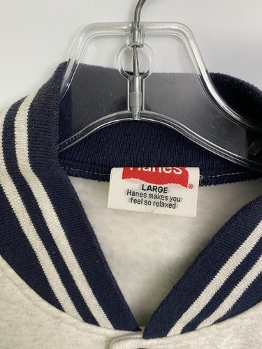 Vintage Hanes Snap Button Up Sweater Large USA Made North Carolina RARE - Picture 2 of 6