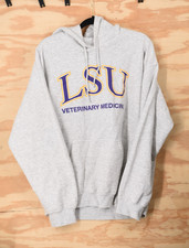 LSU Veterinary Medicine Grey Hoodie Mens Large - Louisiana State University