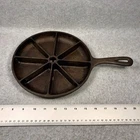 Vintage Lodge Cast Iron Cornbread Skillet USA D 8CB Wedge Rustic Cabin Southern