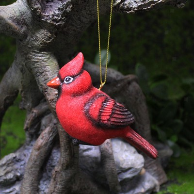 Roter Vogel Ornament Kardinal Figur Handwerk Kardinal Dekor Harz hängender Vogel für