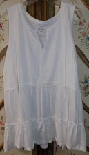 NEW Vintage by Torrid size 5 26/28 slub white eyelet tank cami shirt top