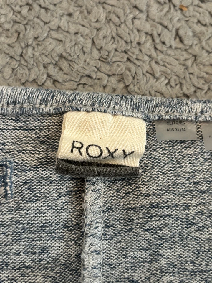 Roxy Top Mujer XL Azul Corbata Frontal Manga Larga Ligero Pullover Playa Verano Foto 2 de 4