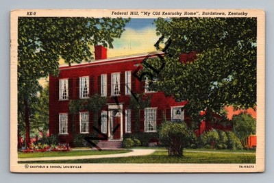 My Old Kentucky Home Federal Hill Bardstown KY 1951 Postcard