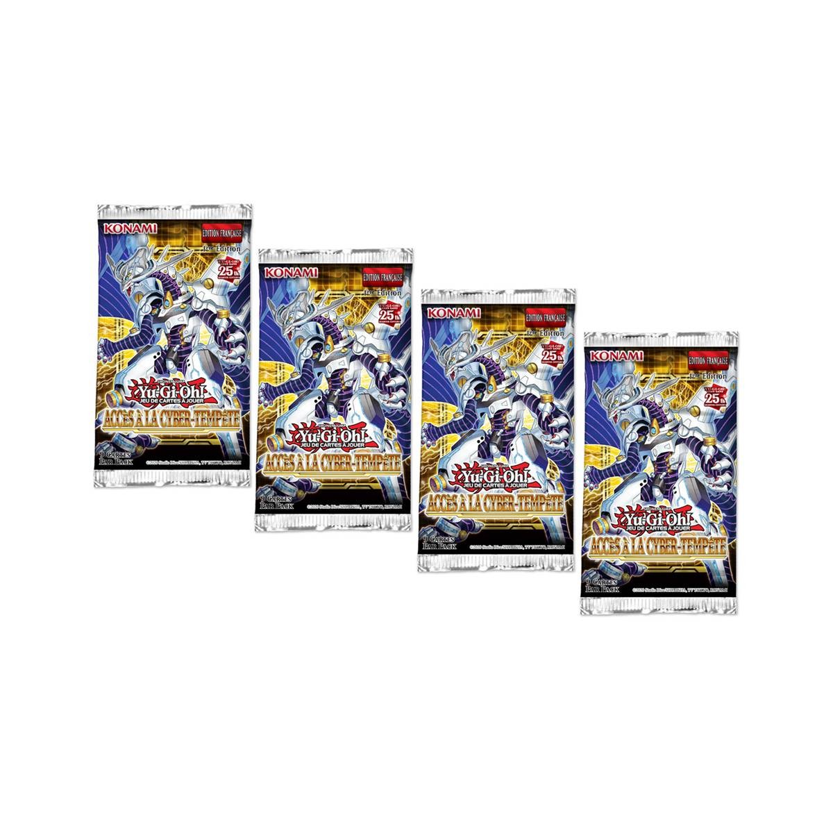 Yu-Gi-Oh Accès à la Cyber-Tempête Set de 4 Boosters pour Soirée Duel