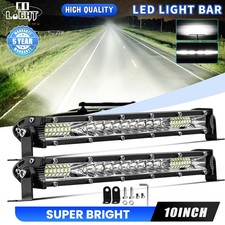 2pcs 10 Inch Flood Spot Led Light Bar Combo Fog Driving Work Lamp Offroad Utv