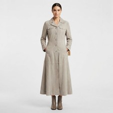 Wilsons Leather Maxima Suede Long Duster Trench Coat Women Medium Tan NWT/Defect