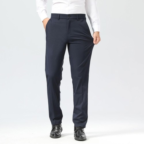 Slim Fit Stretch Khaki Anzughose für Herren, faltenfrei, flexibler Bund - Bild 22 von 50