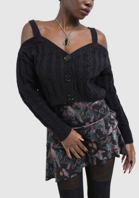Killstar Women s Size Small DARK BALLAD Crop Cold Shoulder Cardigan Sold Out New