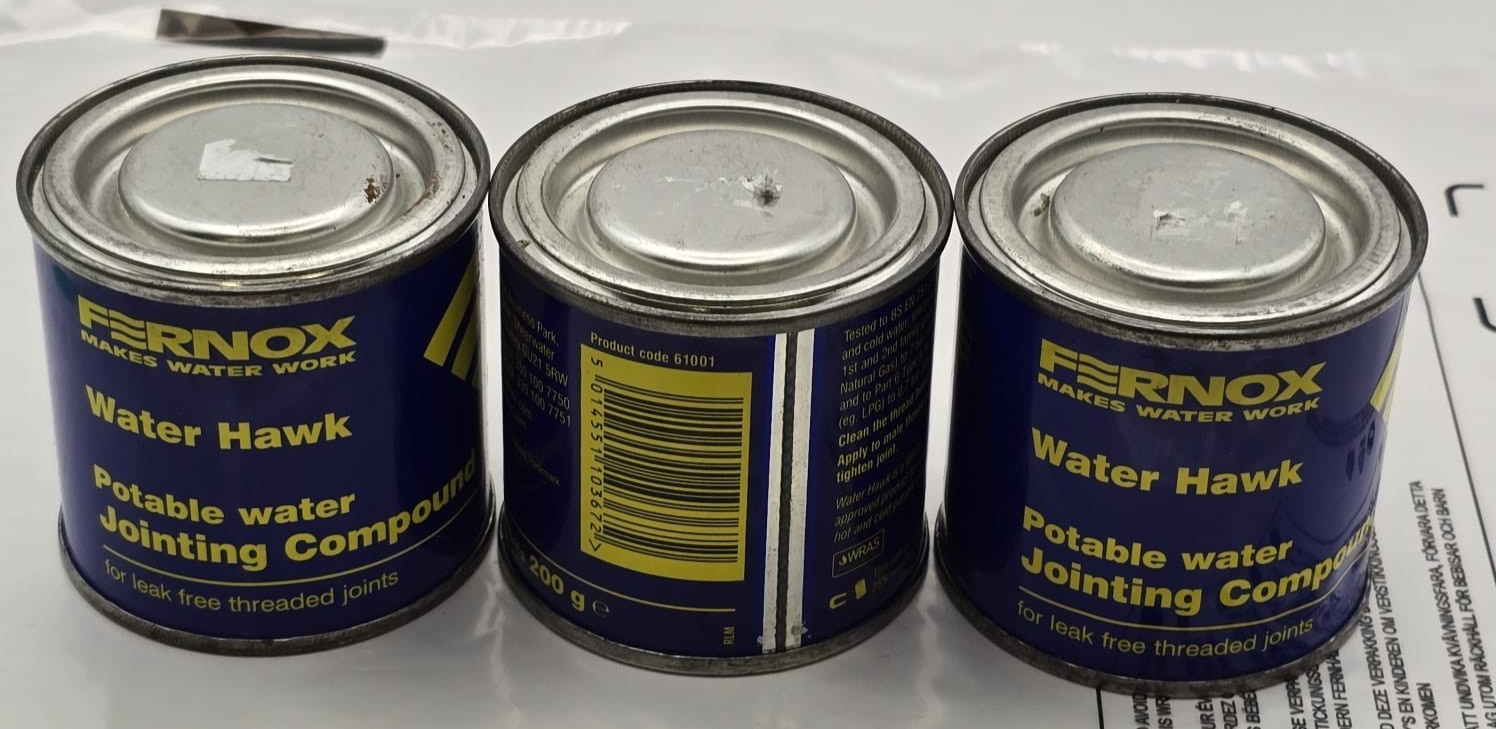 Fernox Water Hawk 200g Professional Grade Jointing Compound - Set of 3 (61001)