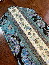 Handcrafted - Quilted Table Runner -2025 NEW Floral and Geometric Designs Blue