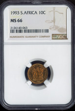 1993 South Africa 10 Cents NGC MS66 Quality